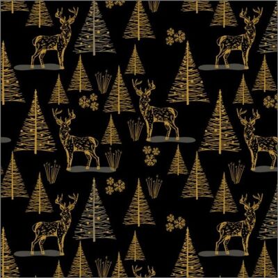 Carta da regalo - Forest gold - nero/oro - 60 gr - 50 cm x 50 m