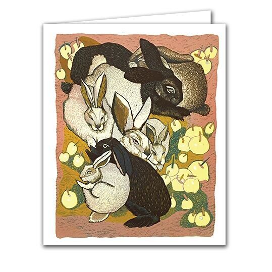 Tarjeta de felicitación en blanco - Conejos