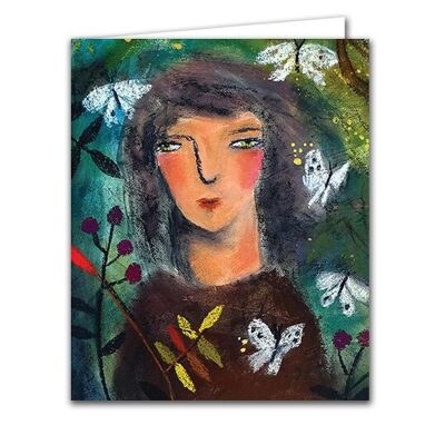 Carte de vœux vierge – Promenade dans les bois