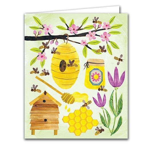 Blanko-Grußkarte - Honigbienen