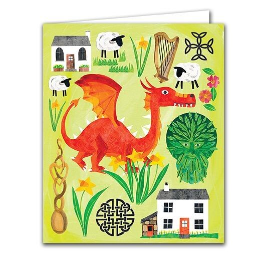 Biglietto d'auguri vuoto - Y Ddraig Goch