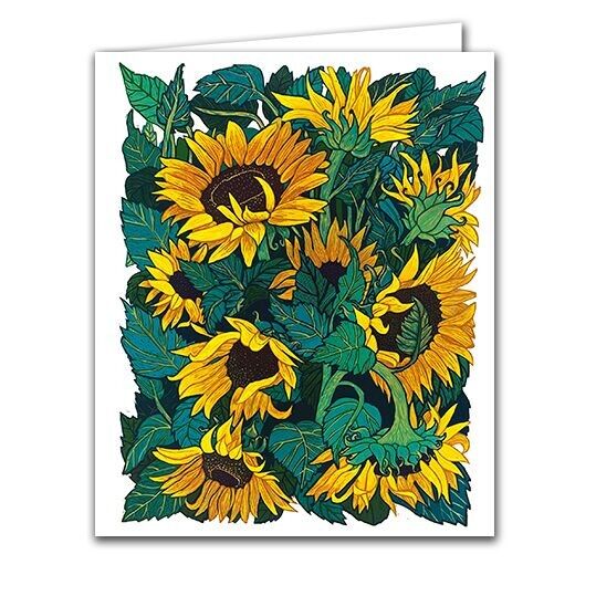 Biglietto di auguri vuoto - Girasoli