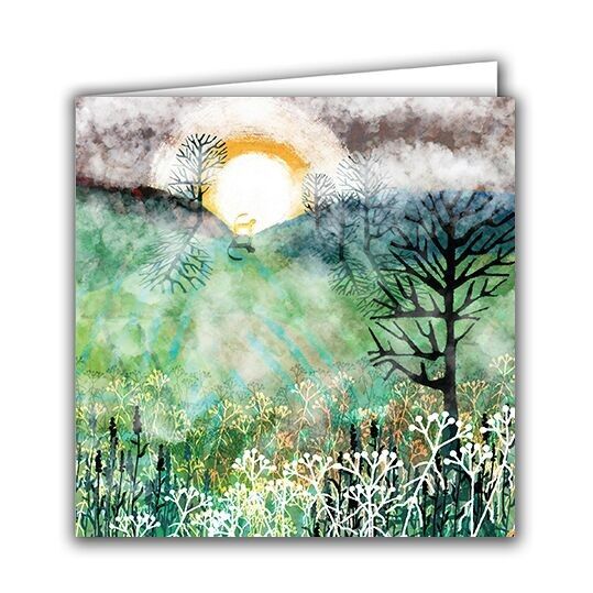 Carte de vœux vierge – Le chat maigre rentre à la maison