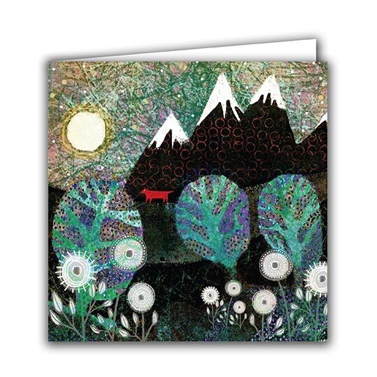 Carte de vœux vierge – Dotty Fox dans les montagnes