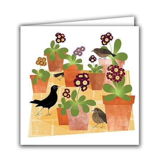 Biglietto di auguri vuoto - Merli e orecchiette