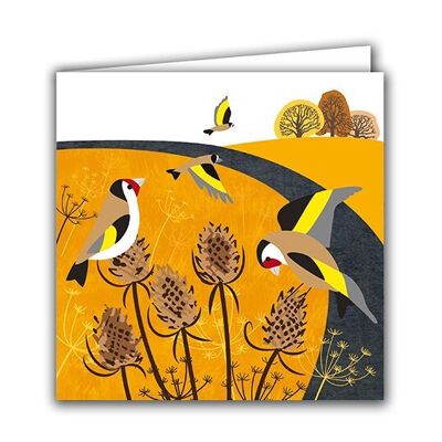 Carte de vœux vierge – Le charme du chardonneret