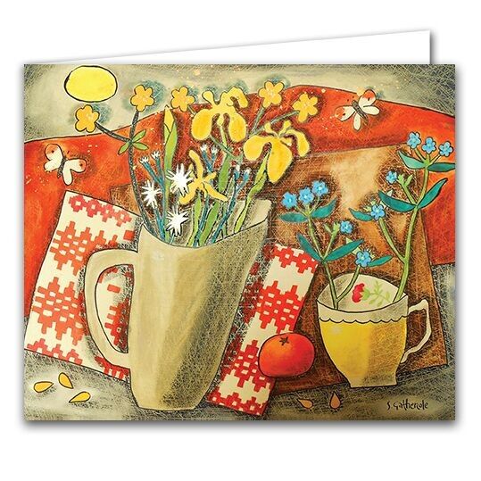 Biglietto di auguri vuoto - Bandiera Iris e punte arancioni