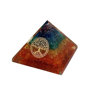 Chakra Orgone Albero della Vita Piramide, 7,5 cm