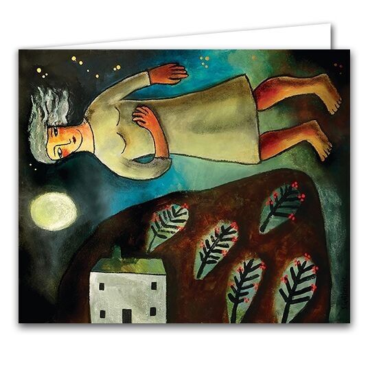 Biglietto di auguri vuoto - Notte invernale a casa