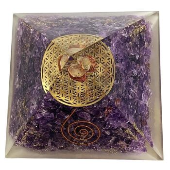 Pyramide de guérison Orgone Reiki, améthyste, 7,5 cm 3