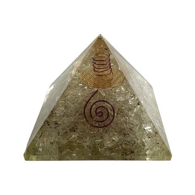 Pirámide curativa Reiki de orgón, cuarzo transparente, 7,5 cm