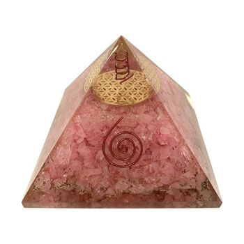 Pyramide de guérison Orgone Reiki, quartz rose, 7,5 cm 2