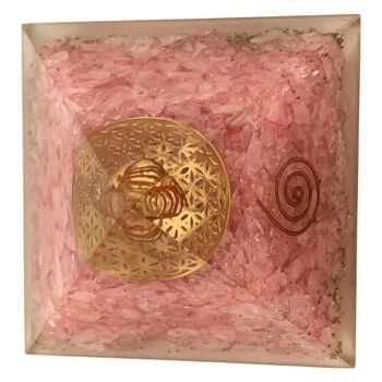 Pyramide de guérison Orgone Reiki, quartz rose, 7,5 cm 3
