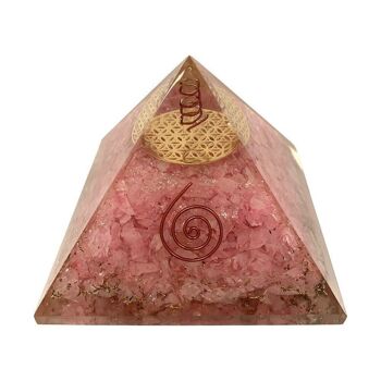 Pyramide de guérison Orgone Reiki, quartz rose, 7,5 cm 4