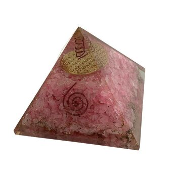 Pyramide de guérison Orgone Reiki, quartz rose, 7,5 cm 1