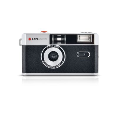AgfaPhoto - Fotocamera analogica riutilizzabile - Halframe con cornice nera - Immortala i tuoi momenti con stile - Nera