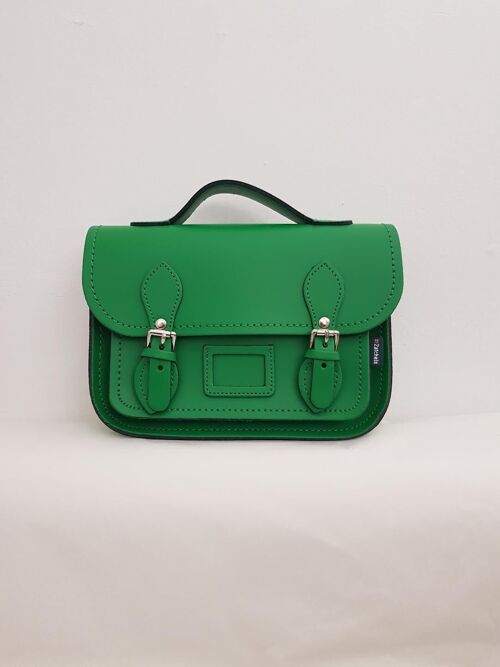 Leather Midi Satchel - Classic Green
