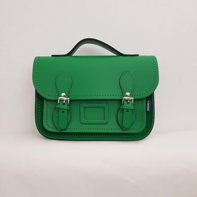 Leather Midi Satchel - Classic Green