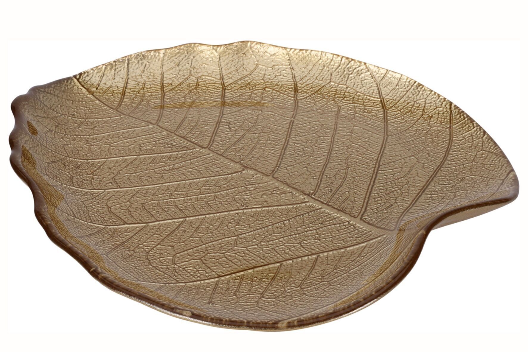 Piatto in vetro oro 19 cm