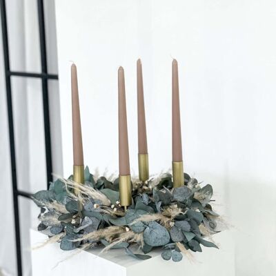 Corona dell'Avvento fiori secchi “Eucalyptus Pampas Grass Mix”