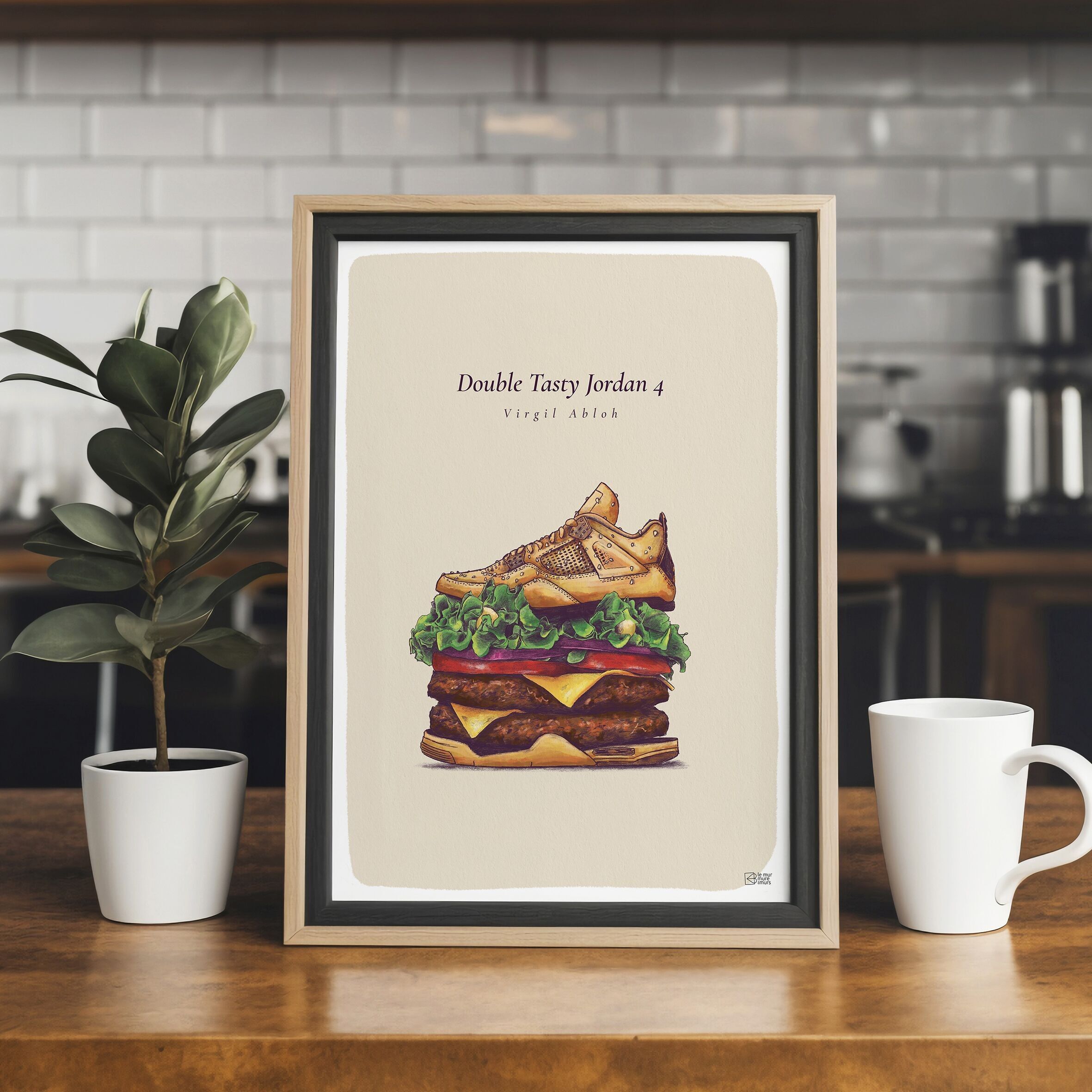 Buntes Double Tasty Air Jordan 4 Sneaker-Poster