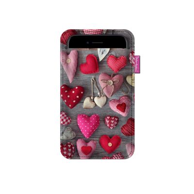 Valentine Hearts Smartphone Case In Anthracite Felt Bertoni