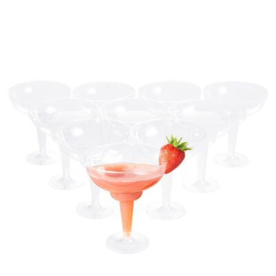 30 élégants verres à cocktail Margarita en plastique (360 ml / 12 oz) - Transparents, robustes et réutilisables - Verres à martini Daiquiri pour mariages, anniversaires, Noël et fêtes en plein air