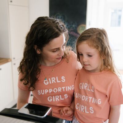Girls Supporting Girls' T-Shirt (Women),  Rose Clay