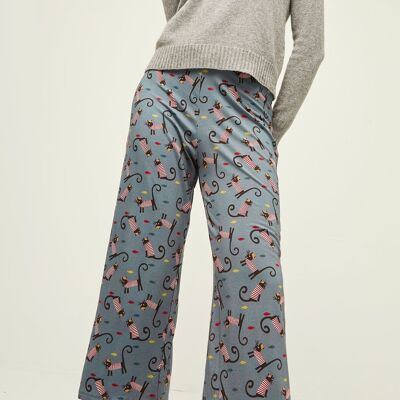 Pantaloni grigi alla caviglia Frenchie Cat