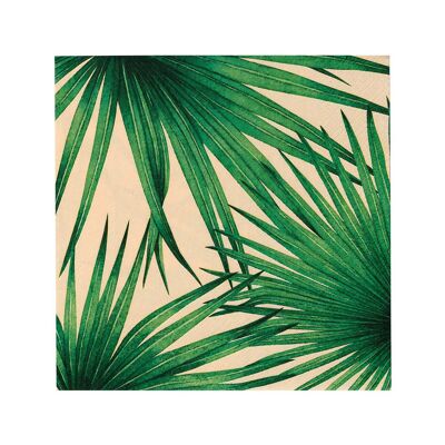 Tovaglioli di carta rosa con palme tropicali - Confezione da 20