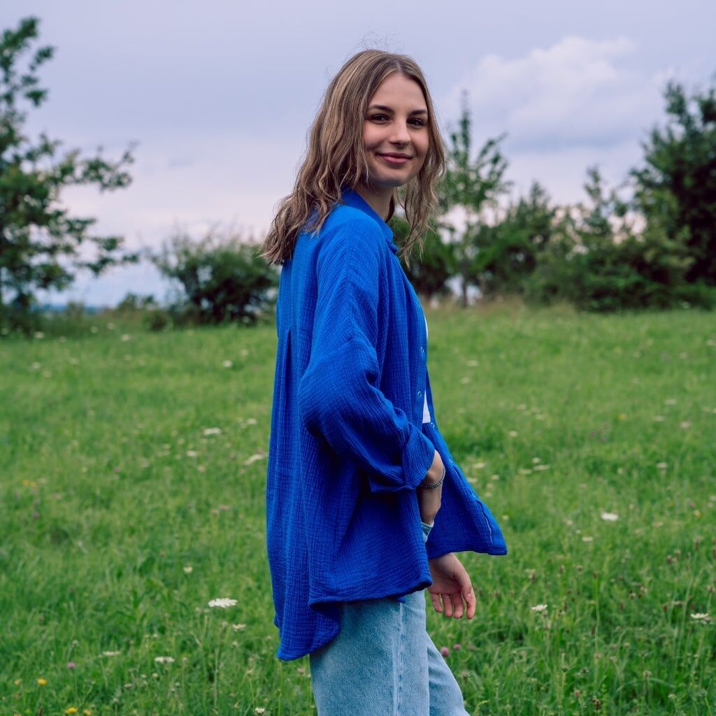 Limitierte Sommer-Edition:  Oversize Musselin-Bluse "Maja"