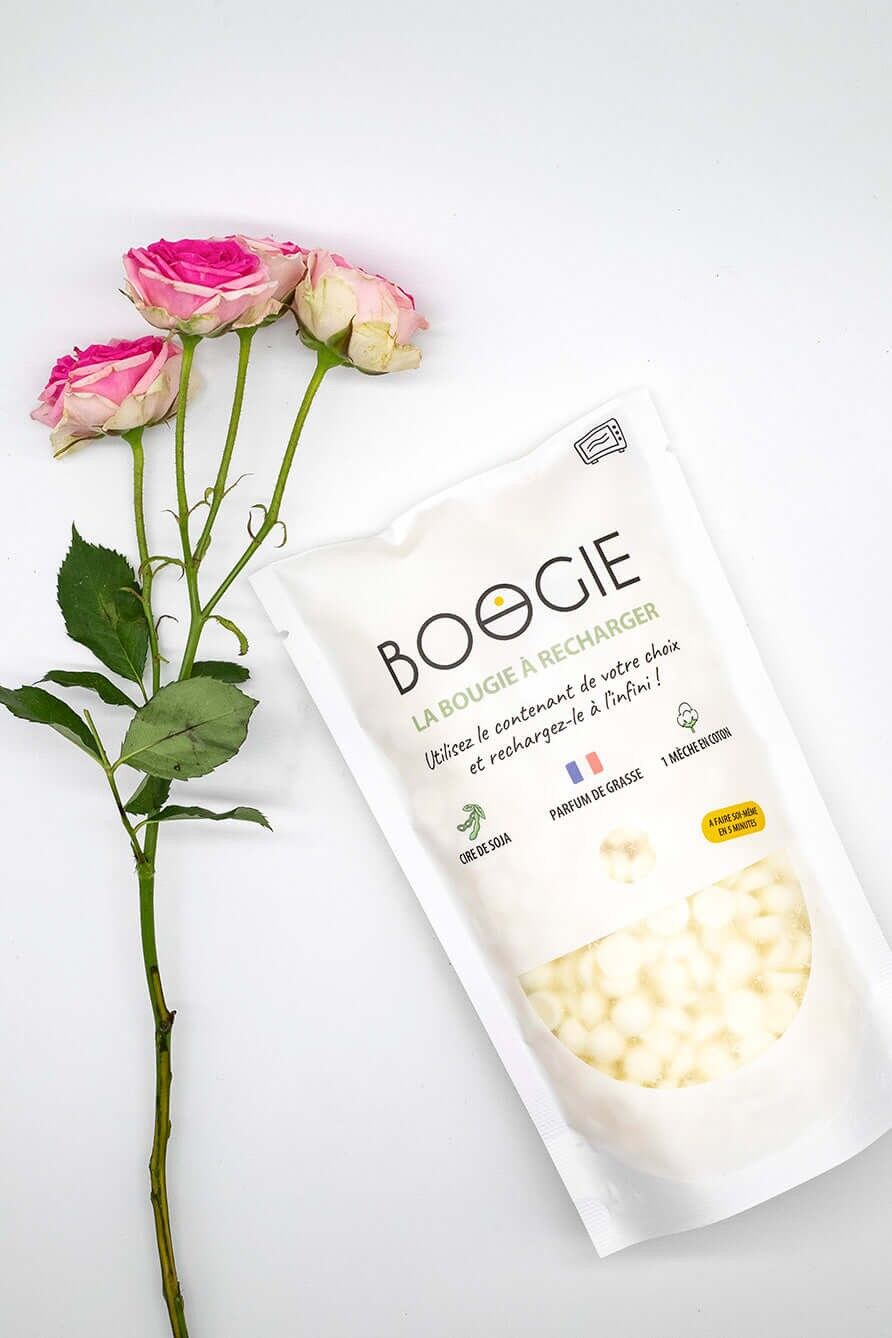 Ricarica candela profumata alla rosa - Cera vegetale