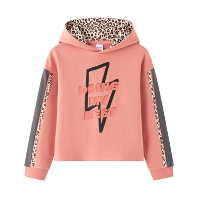 Sudadera Con Estampado De Leopardo Rosa