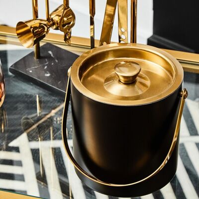 Seau à glace Mixology avec finition noire et dorée