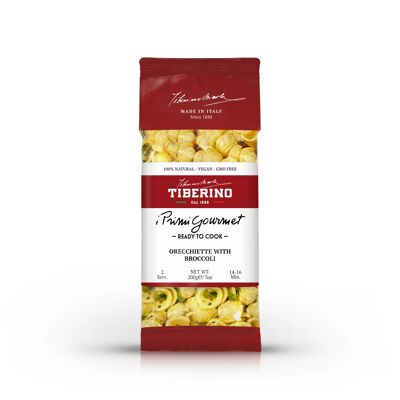 Orecchiette Con Broccoli, pasta pronta italiana tagliata al bronzo con condimento - 2 porciones