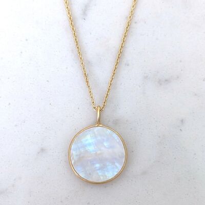 Collana con pietra di luna circolare