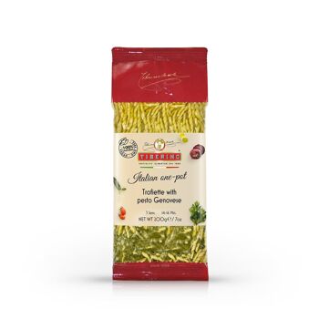 Trofiette au Pesto Genovese, pâtes artisanales italiennes prêtes à cuire avec assaisonnement - 3 portions 1