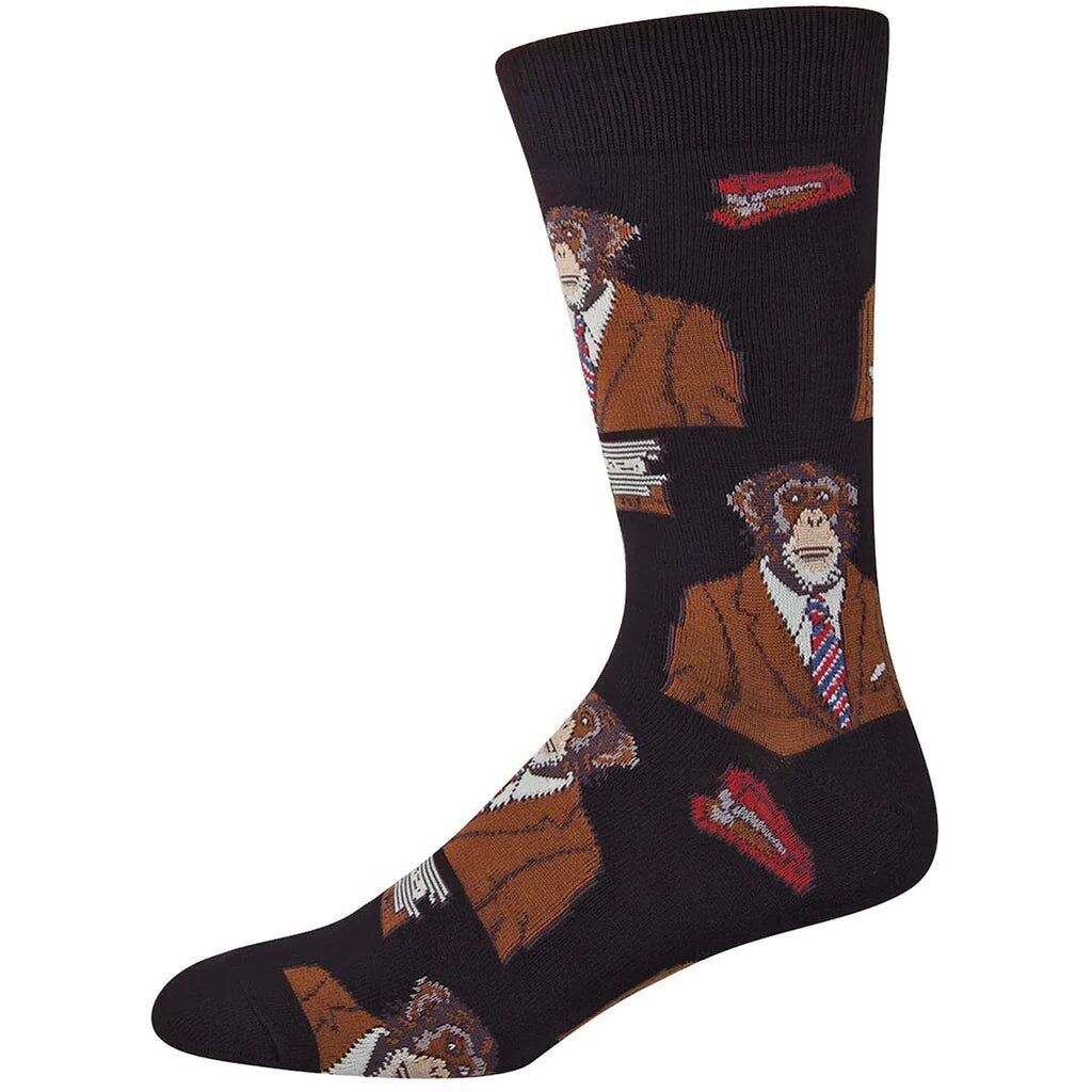Calzini da uomo Monkey Socksmith 'Monkey Biz' design, calzini divertenti e originali, taglia unica, misto cotone di qualità