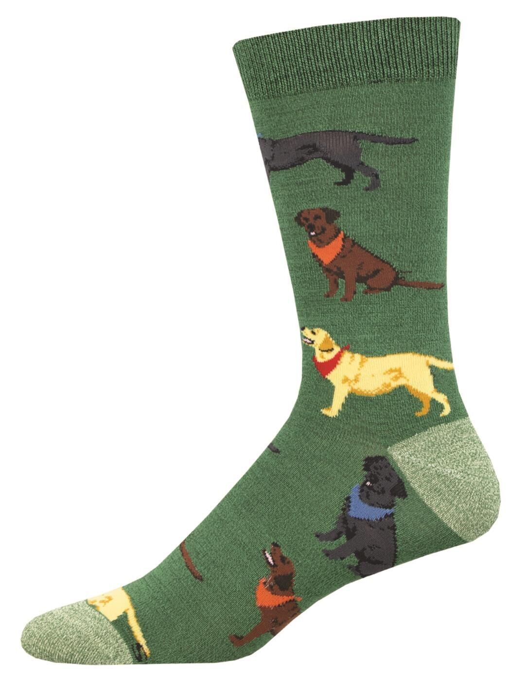 Calcetines de mezcla de bambú para hombre con diseño de labrador 'LOVING LABRADORS' de Socksmith, de calidad, colores brillantes y diseño divertido, talla única (se adapta a talla 6 del Reino Unido).5 a 11.5)