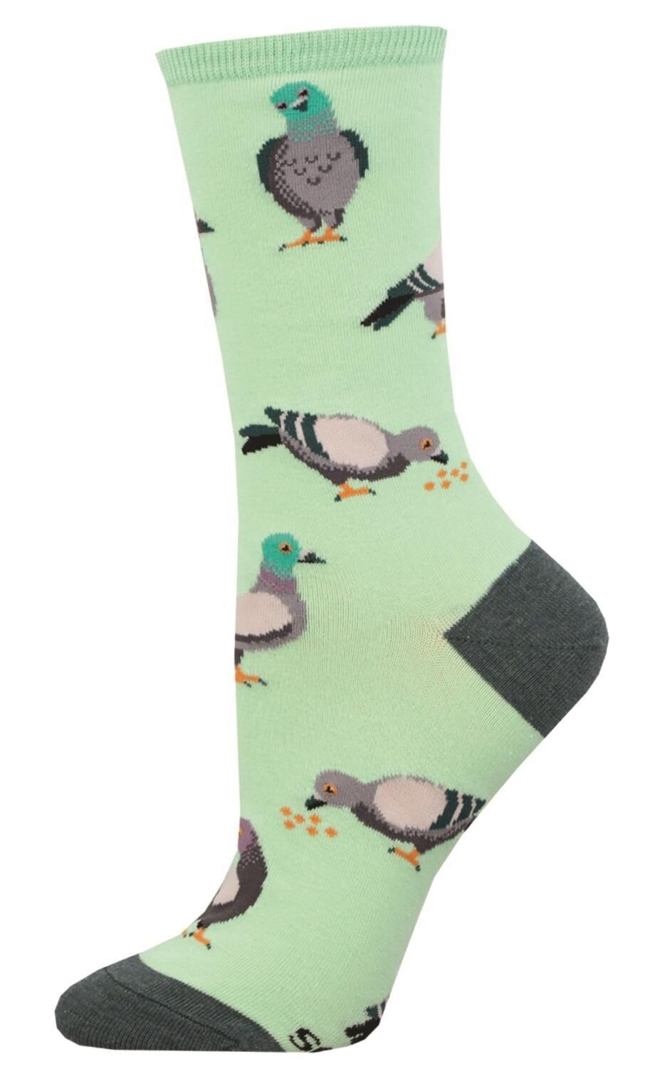 Socksmith „PIGEON“ – Hochwertige Crew-Socken aus Baumwollmischung für Damen mit Taubenmotiv, leuchtende Farben und lustiges Design, Einheitsgröße (passt den britischen Größen 3 bis 8).5)