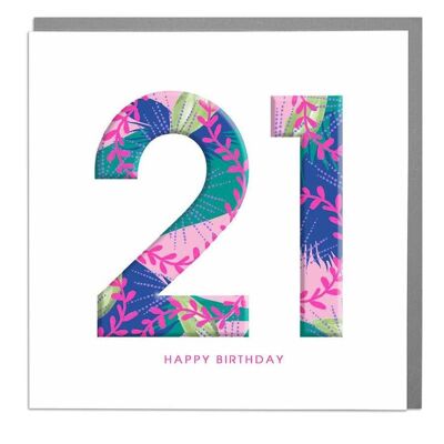 21st Happy Birthday Card