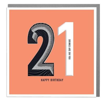 21st Happy Birthday Card 2