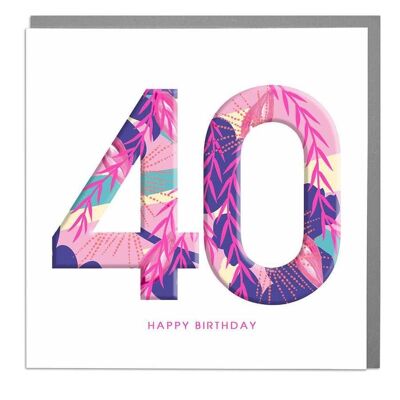 40th Happy Birthday Card