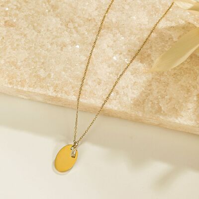 Collar ovalado de acero inoxidable - BJ210196