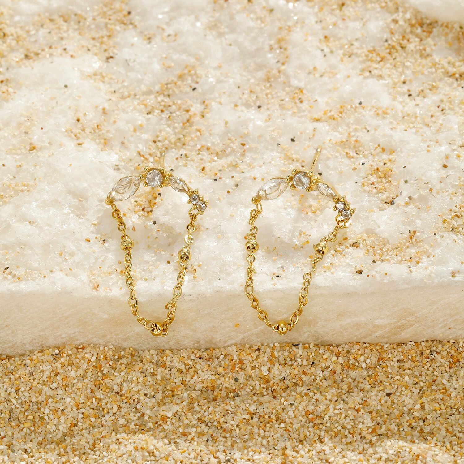 Kristallohrringe aus Edelstahl - BO100255OR