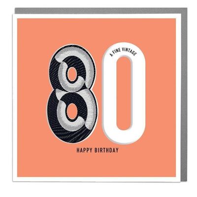 80th Happy Birthday Card 2