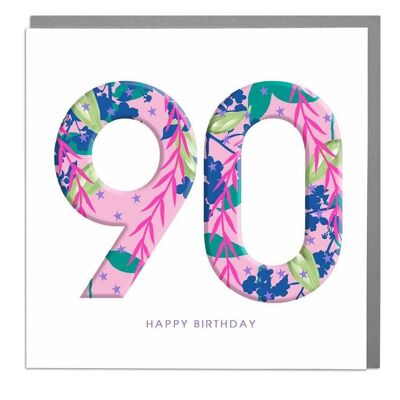 90th Happy Birthday Card