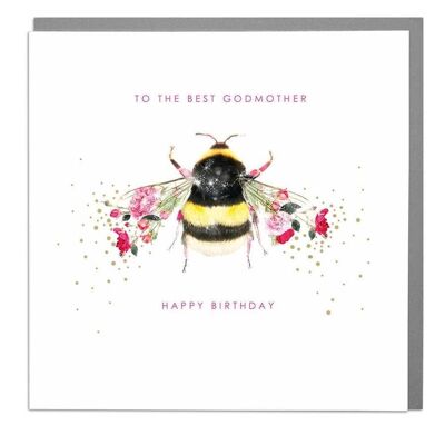 Bee God Mother Birthday Card