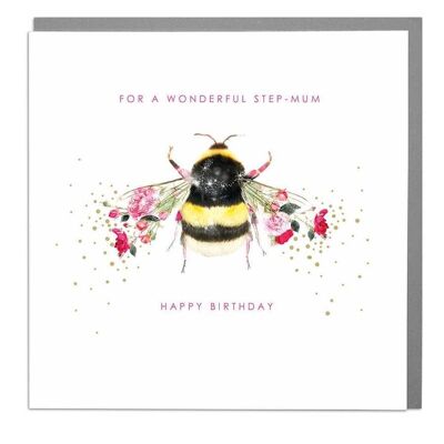 Bee Step-Mum Birthday Card