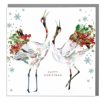 Cranes Merry Christmas Card